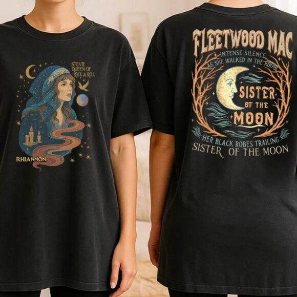 Gildan Tops - Stevie Queen of Rock & Roll Rhiannon Shirt, Fleetwood Mac Sister of the Moon Tee